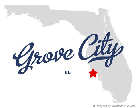 Map of Grove City, FL, Florida