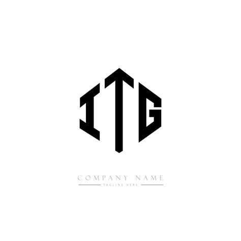 diseño de logotipo de letra itg con forma de polígono. diseño de logotipo en forma de cubo y ...