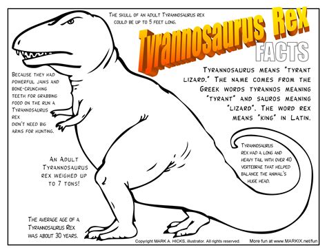 Tyrannosaurus Rex Coloring Page