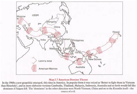 Map 2.7 ('American Domino Theory') from William Bunge's Nuclear War Atlas | Domino theory ...