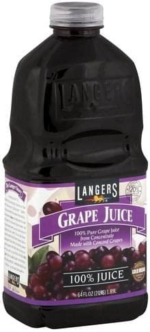 Langers Grape 100% Juice - 64 oz, Nutrition Information | Innit