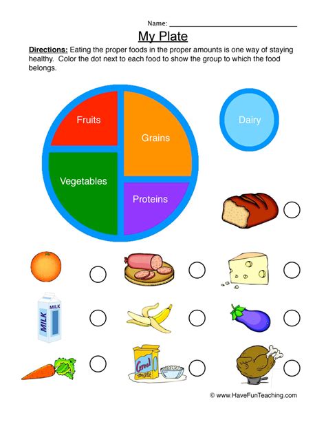 My Plate Sorting Worksheet by Teach Simple