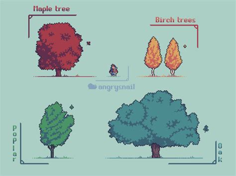 Trees : PixelArt | Pixel art tutorial, Pixel art landscape, Pixel art ...