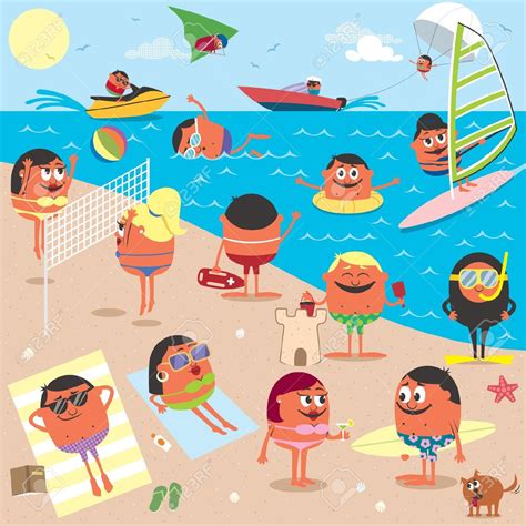 beach scene cartoon - Clip Art Library