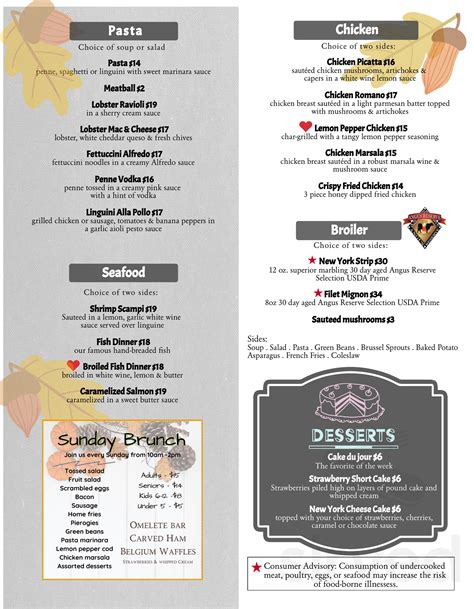 Middle Road Inn menu in Glenshaw, Pennsylvania, USA