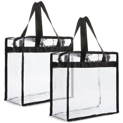 Juvale 2 Pack Stadium Approved Clear Tote Bags, 12x6x12 Large Plastic ...