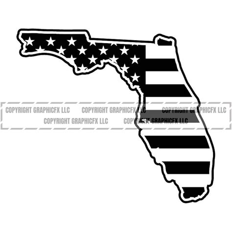 Florida USA Flag State Outline Vector .eps .dxf .svg .png. - Etsy