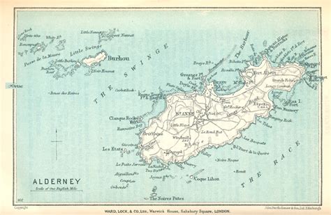 MAPS OF ALDERNEY ISLANDS - UNITED KINGDOM