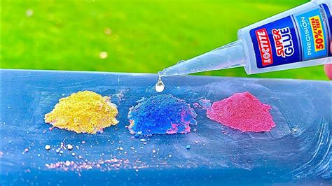 Super Glue and baking soda ! Pour the glue into different colors of baking soda in 2022 ...