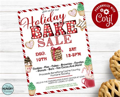 Holiday Bake Sale Flyer Bake Sale Flyer Christmas Bake Off - Etsy