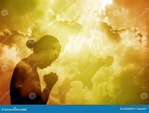 Praying woman stock illustration. Illustration of love - 42532895