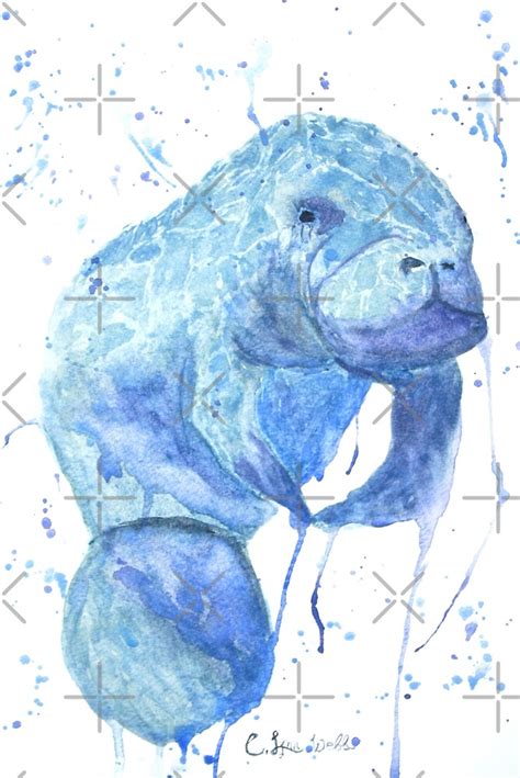 "Abstract Watercolor Manatee" by CHWebbArt | Redbubble