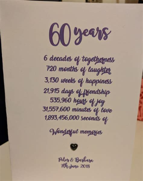 10 card verses for 60th wedding anniversary – Artofit