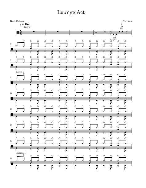 Lounge act – Nirvana Lounge Act (Drums) Sheet music for Drum group (Solo) | Musescore.com