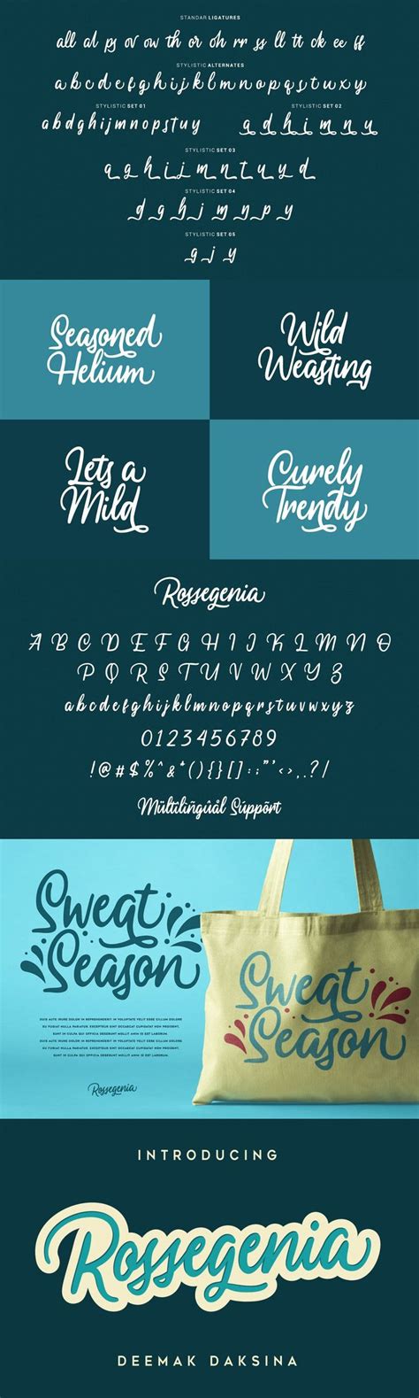 Rossegenia - Cursive Script Font | Cursive script fonts, Script fonts, Cursive script