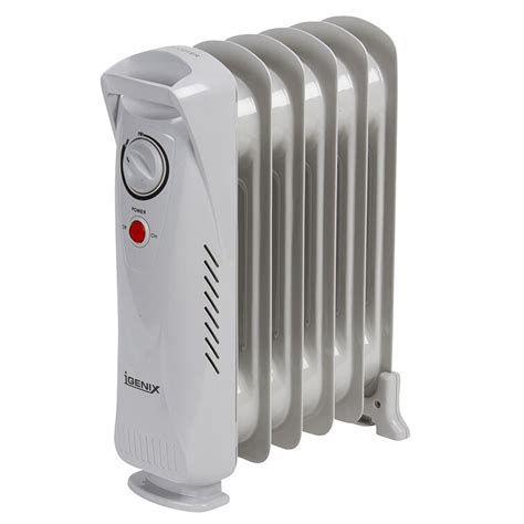 Mini Oil Filled 500 Watt Portable Electric Radiant Compact Heater ...