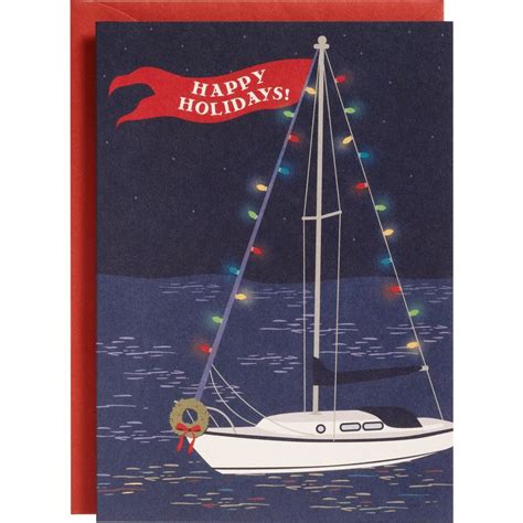 Sailboat With Light A7 Holiday Cards | Natale