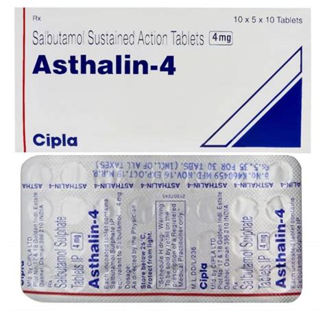 Salbutamol Sulphate (Asthalin-4) – 4mg x 30 Tablets – Southern Ghost