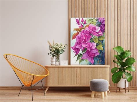 Bougainvillea Watercolor Wall Art, Watercolor Bougainvillea Painting ...