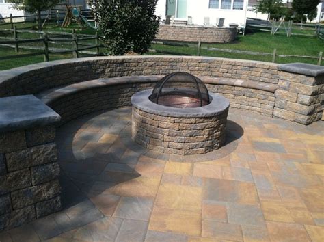 EP Henry Bristol Stone Paver Patio with Fire pit - Rustic - Patio ...