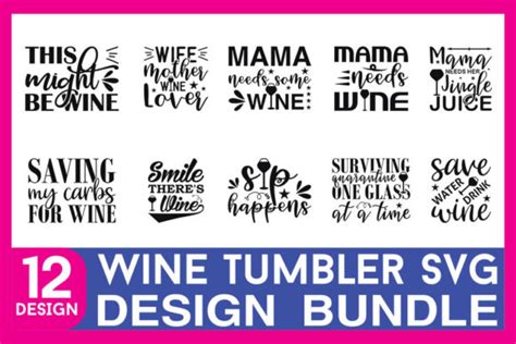 Wine Tumbler Svg Designs Bundle Graphic by Dreams Store · Creative Fabrica