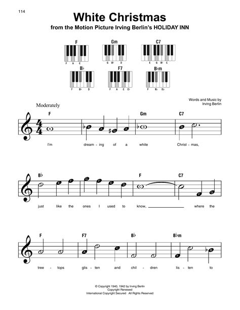 White Christmas Sheet Music For Piano Solo (beginners), 55% OFF