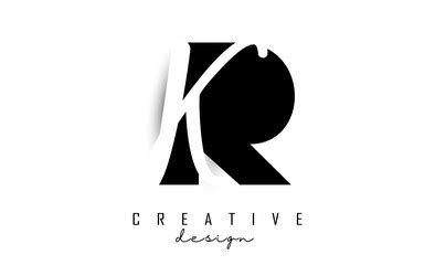 White and black letters rk logo with a minimalist Vector Image