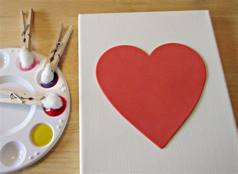 Cotton Ball Heart Painting Crafts for Kids- Sunshine Whispers