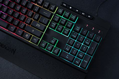 Redragon K512 SHIVA RGB Membrane Gaming Keyboard With 8 Multimedia Keys - 6 Macro Keys ...