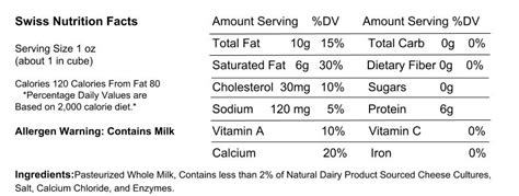 Aged Swiss Cheese 11.5 oz. — North Country Cheese