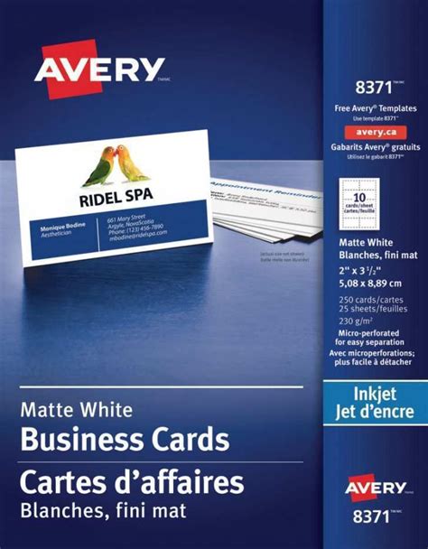 Avery 8371 Business Card Template