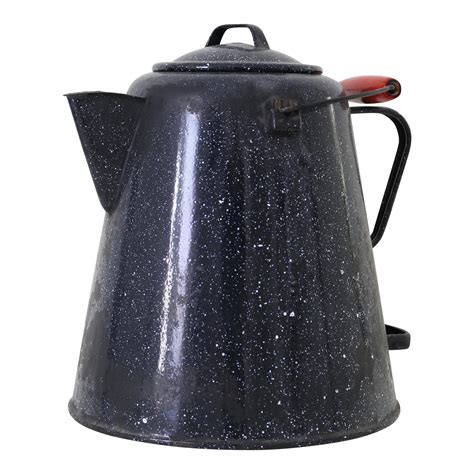 Graniteware Cowboy Coffee Pot | Chairish