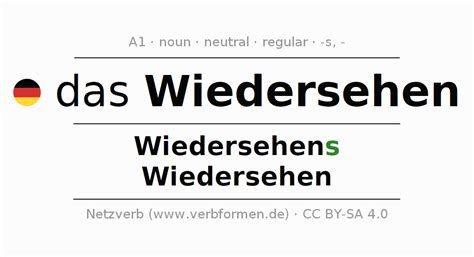 Declension German "Wiedersehen" - All cases of the noun, plural ...