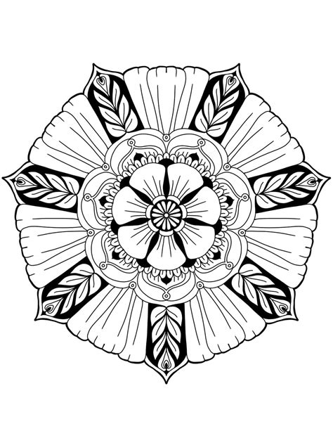 Flowers Mandala Coloring Pages - Coloring Pages for Adults