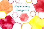 Sunny Watercolor Hexagons | Graphic Objects ~ Creative Market