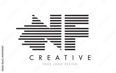 NF N F Zebra Letter Logo Design with Black and White Stripes Stock ...