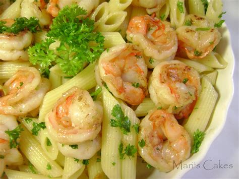 Pasta con Camarones al Ajillo por Tito | Mari's Cakes