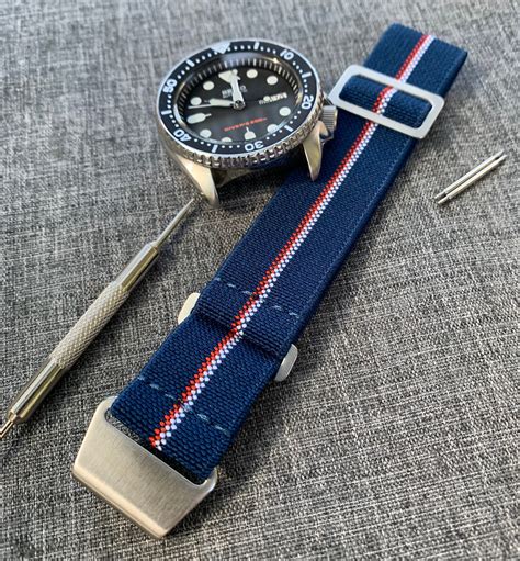 Marine Nationale Watch Strap / Blue Orange White / Stainless | Etsy