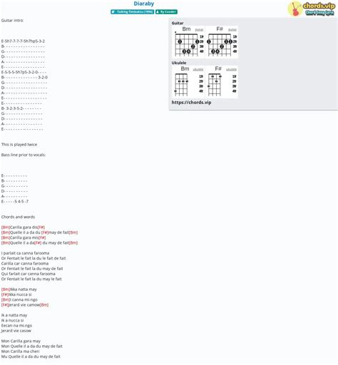 Chord: Diaraby - tab, song lyric, sheet, guitar, ukulele | chords.vip