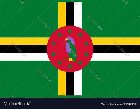 Flag of dominica official colors flat Royalty Free Vector