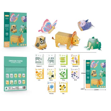 3D Paper Folding with 10 Animal Patterns Toy Craft Stereoscopic Funny Toys Realistic Kids ...