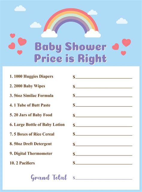 Template Free Printable Price Is Right Game - Get What You Need