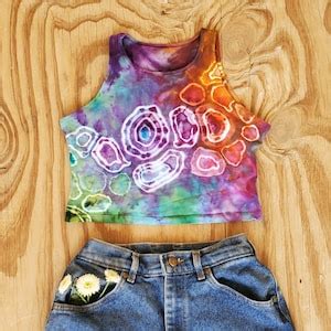 Mellow Rainbow Tie Dye Crop Top, Tie Dye Crop Top, Bohemian Top, Made to Order - Etsy