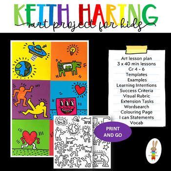 Cut and Color Keith Haring - Art Lesson Plan | Art lesson plans, Art ...