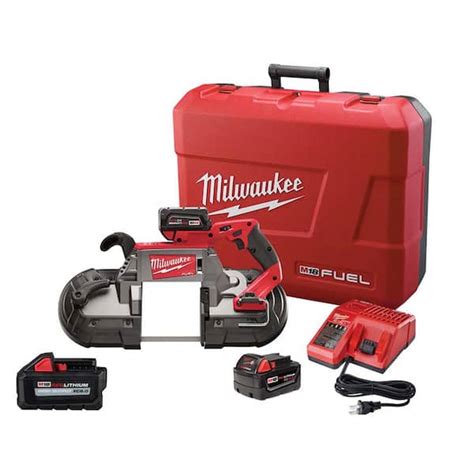 Milwaukee M18 FUEL 18-Volt Lithium-Ion Brushless Cordless Deep Cut Band Saw Kit w/Extra 6.0 Ah ...