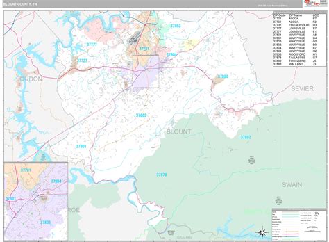 Blount County, TN Wall Map Premium Style by MarketMAPS - MapSales