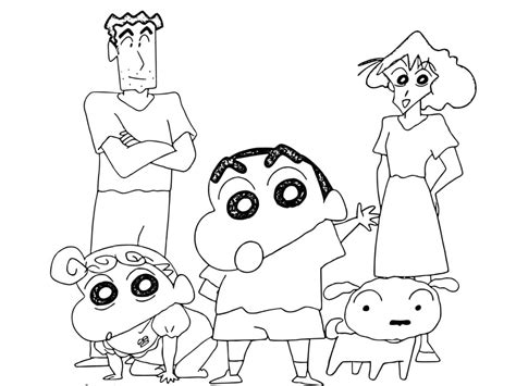 Shin chan Family coloring page - Download, Print or Color Online for Free