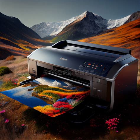 Landscape with Printer Machine Technology ,generative AI Stock Illustration - Illustration of ...