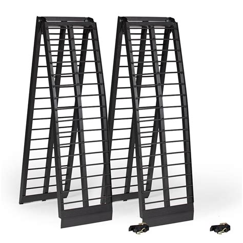 Titan Ramps 10 FT HD Arched ATV/UTV Loading Ramps, Pair Black Aluminum Folding, Rated 800 LB ...