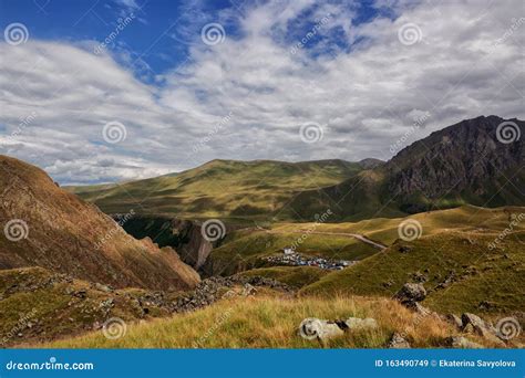 High Plateau with Vegetation among the Mountains View of the Valley Stock Image - Image of ...